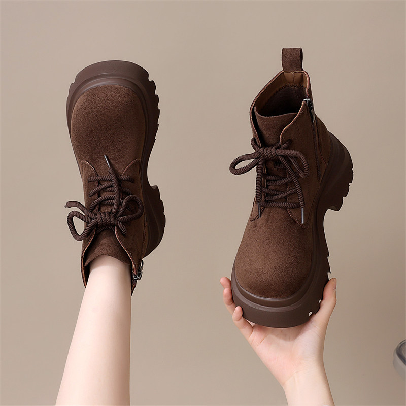 厚底雪地靴女2025新款休闲复古超火马丁靴冬季加绒系带勃肯棉鞋,淘宝优惠券,粉丝福利购,淘宝优惠卷