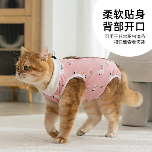 跨境专供猫咪绝育服术后防舔服宠物生理裤薄款透气母猫断奶服批发 - 图1