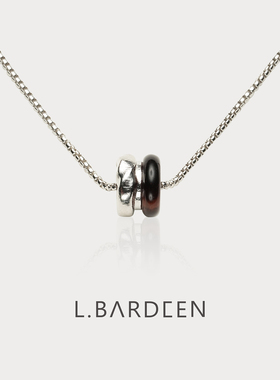 L.Bardeen天然红虎眼石925银项链