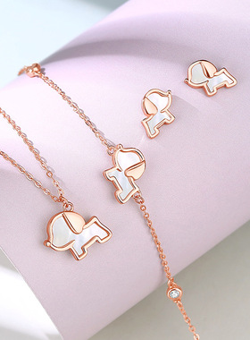 原创小清新s925纯银贝壳小狗项链轻奢精致小众设计锁骨链可爱饰品