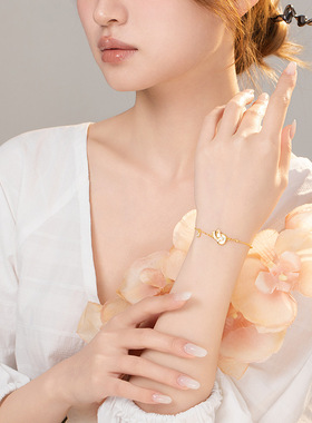 原创s925纯银福禄蝴蝶手链女新中式清新文艺甜美手环简约手饰饰品