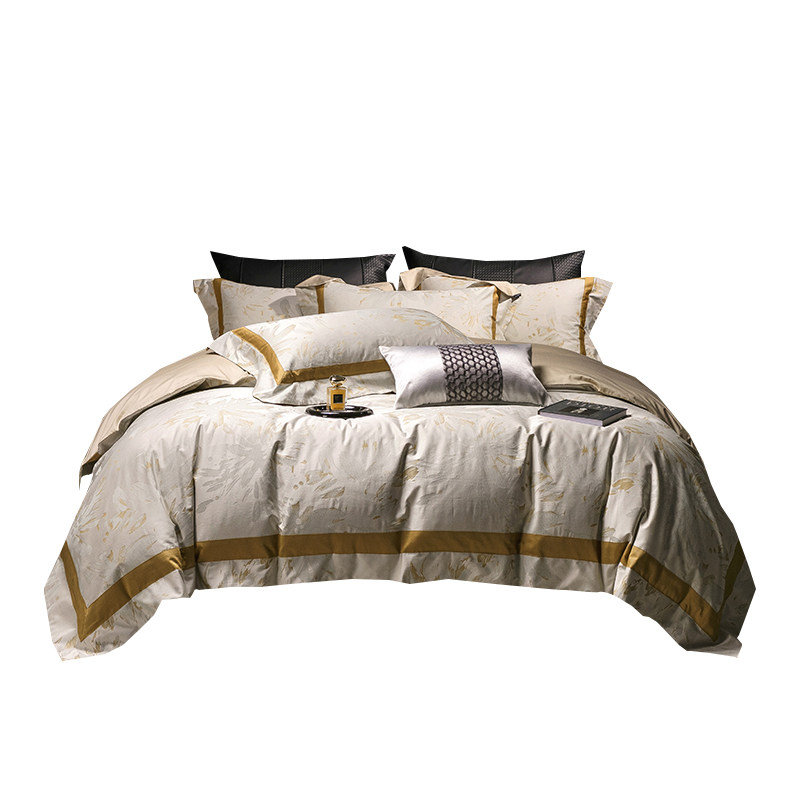 轻奢高端长绒棉色织提花四件套100全棉被套床单别墅款样板间床品,淘宝优惠券,粉丝福利购,淘宝优惠卷