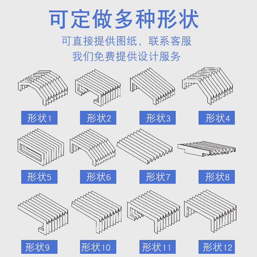 柔性激光切割机风琴防护罩伸缩式铠甲机床导轨一字型防尘罩沃浦特 - 图0