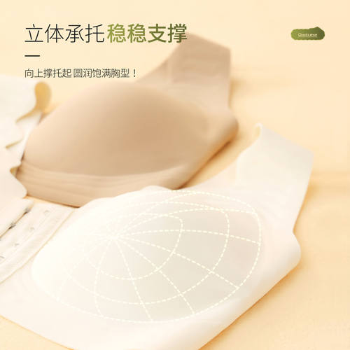 无痕前扣内衣薄无钢圈大胸显小胸罩大码孕妇产后哺乳背心文胸女士 - 图0