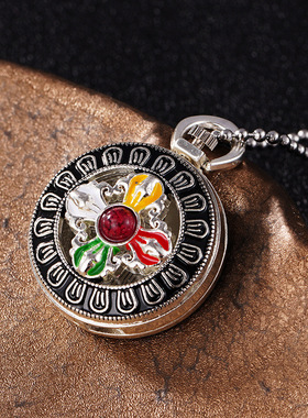 结缘嘎乌盒楞严咒吊坠可打开装藏甘露丸舍利子复古民族风金色项链