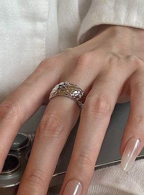 轻奢老钱风蛇鳞开口食指戒女款