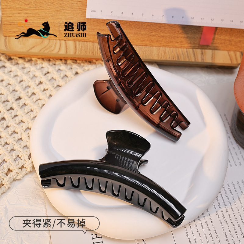 抓夹女高级感新款透明简约日常发夹后脑勺盘发夏天气质大号鲨鱼夹_追师_饰品/流行首饰/时尚饰品新-第5张图片-提都小院