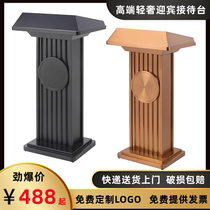 High-end Hotel Guide Stainless Steel Reception Desk Sales House Dining Room Welcome Bentdesk Conference Room Speaking Terrace Terrace