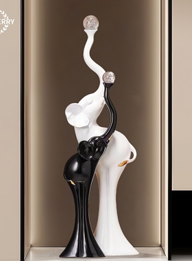 黑白双象摆件客厅玄关轻奢装饰乔迁开业礼品家居软装好物