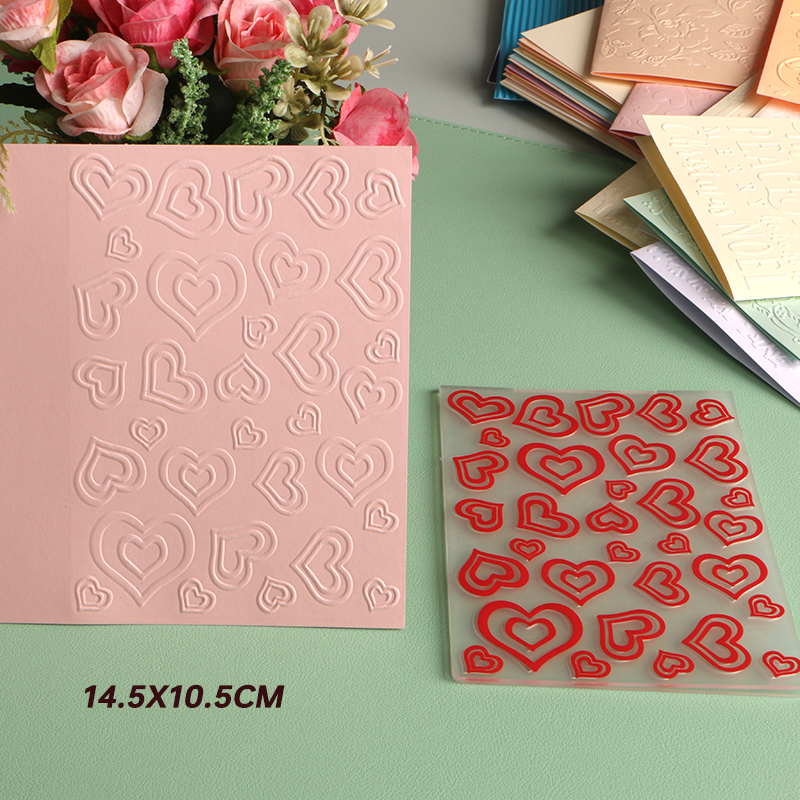 多纷DIY塑料凹凸压花模板卡纸压浮雕花纹纹理夹embossing folder - 图1