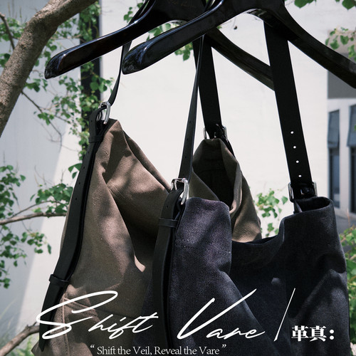 Shift Vare | 革真 水洗复古休闲百搭斜挎包流浪包做旧托特帆布包 - 图0