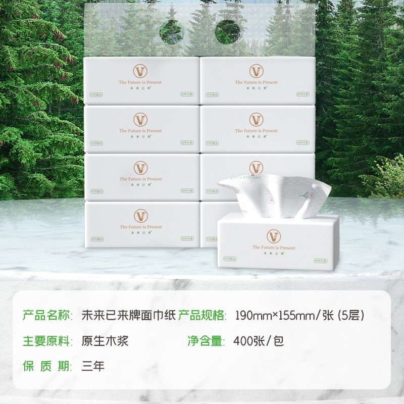 维邦400张抽纸整箱纸抽餐巾纸巾家用实惠卫生面巾纸厕所卫生纸巾 图 5