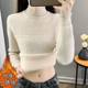 2025 new spring and autumn bottoming shirt for women, half turtleneck, autumn and winter velvet sweater, slim lace inner knitted sweater top