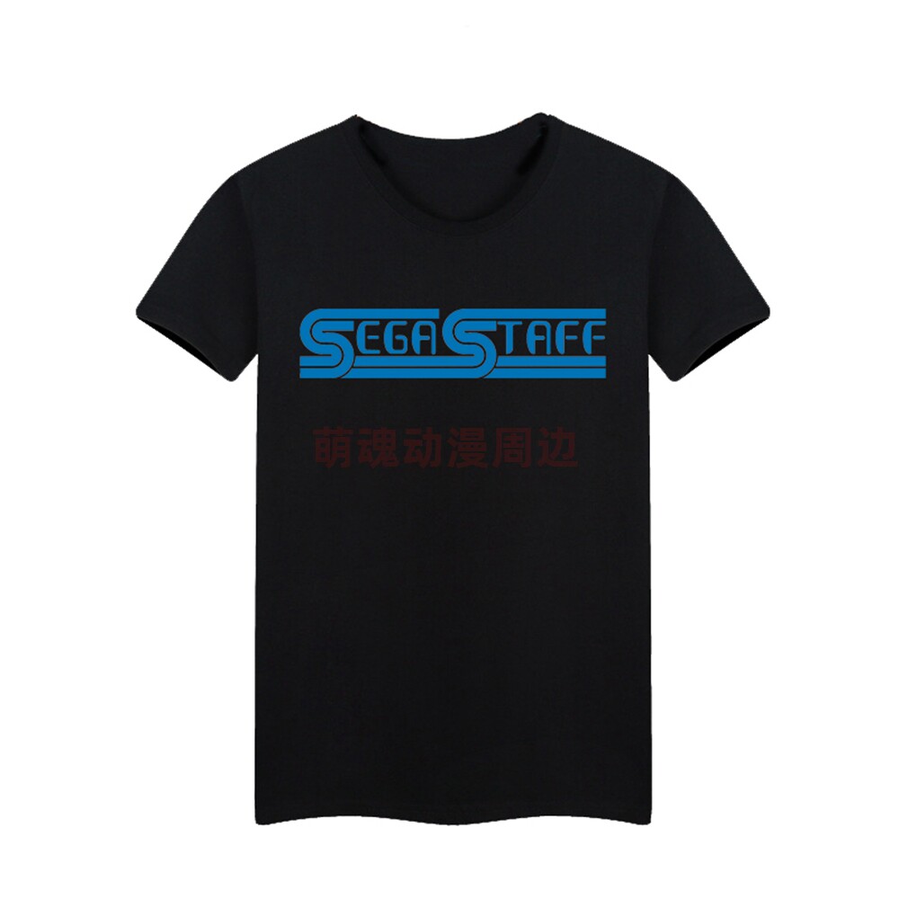 世嘉粉丝T恤 sega staff文字印花T恤 世嘉工作人员T恤游戏玩家T恤