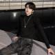 Autumn and winter solid color half turtleneck sweater for men, black inner layer, warm and handsome, small turtleneck bottoming sweater top with velvet