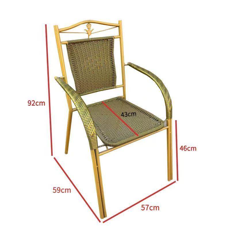 双腿钢筋家用休闲藤凳子阳台小藤椅子居家户外单人靠背椅铁艺,淘宝优惠券,粉丝福利购,淘宝优惠卷