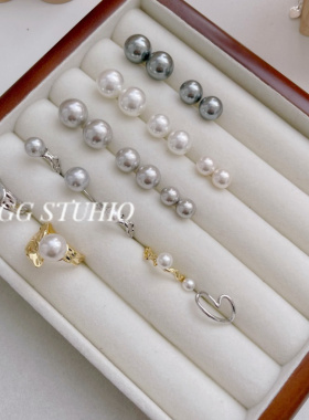 HEGG|正圆强光施家珍珠耳钉女法式轻奢小众高级感14K包金气质耳环