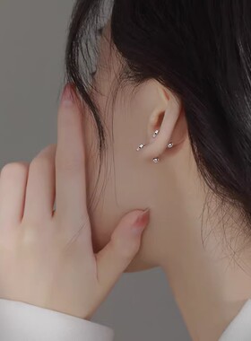 韩版穿刺爱心钛钢免摘养耳钉