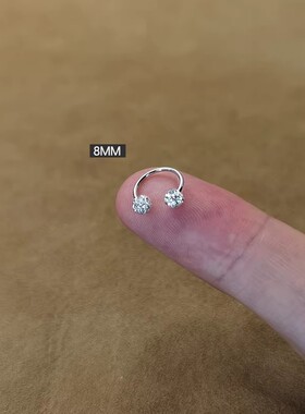 医用钛钢合金爆闪马蹄U型耳钉