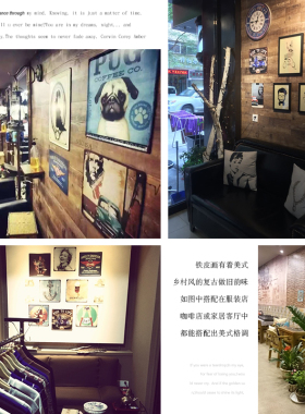 美式酒吧咖啡馆店铺个性铁皮画画