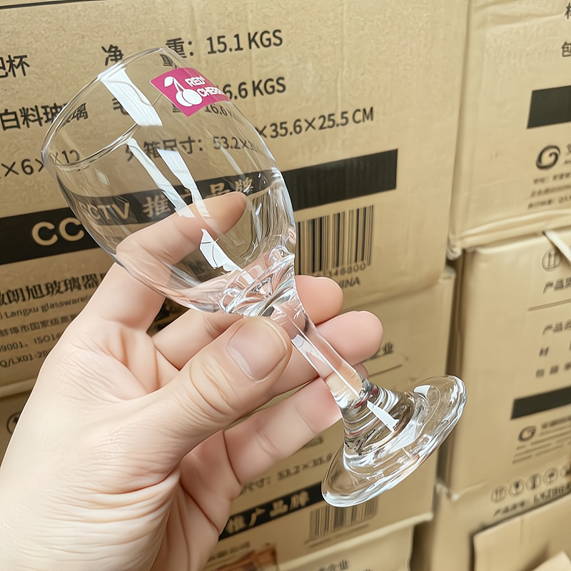 欧式小红酒杯高脚杯饭店酒店家用二两白酒杯加厚玻璃葡萄酒杯套装 - 图0