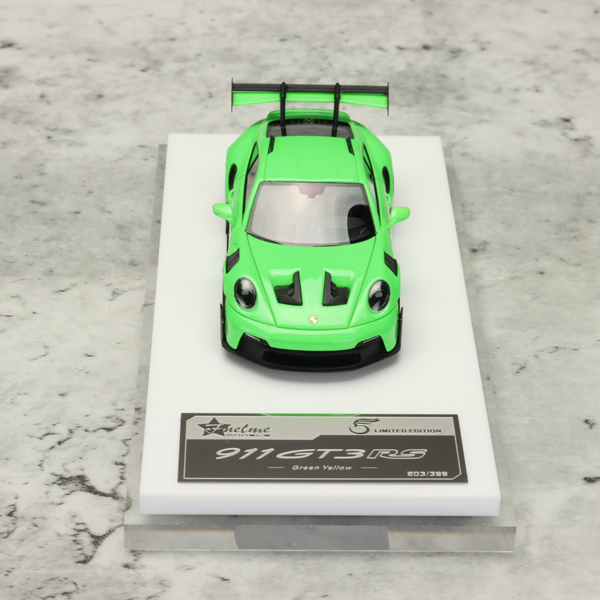 Fuelme 富美 1:64 保时捷 911 GT3 RS 绿色 树脂汽车模型 - 图2