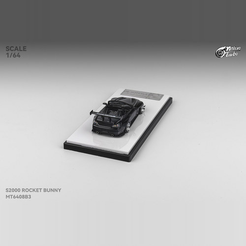 新品定Micro Turbo MT1:64 本田S2000 火箭兔 金属黑 合金车模 - 图0