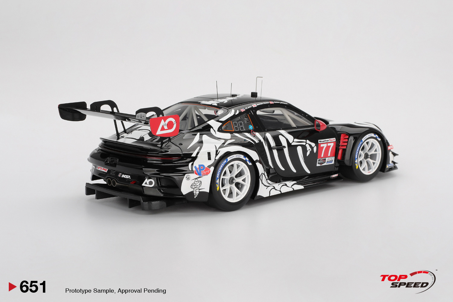 新品定 Topspeed 1:18保时捷 911 GT3 R AO racing 77# 勒芒 车模 - 图2