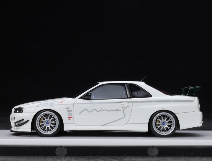 Make up 1:43日产GTR R34 mine's V-spec 2012 BBS轮毂树脂车模-图1