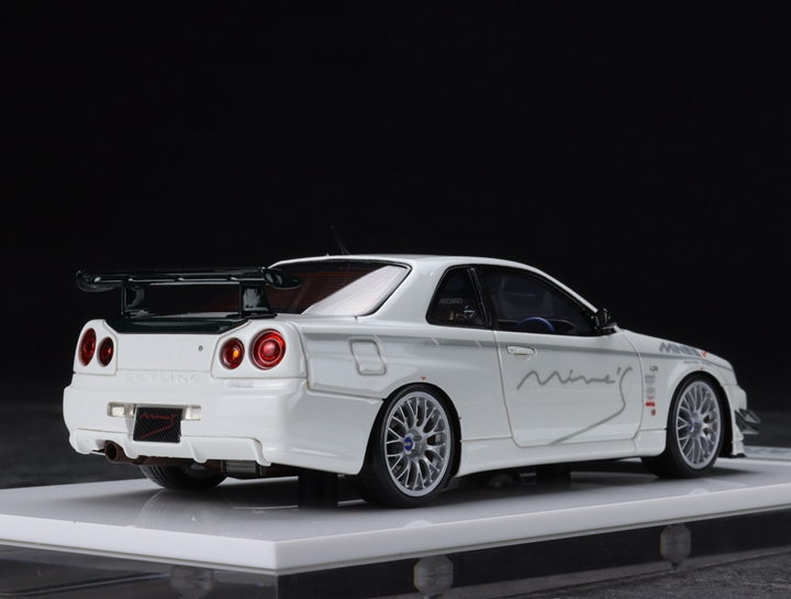 Make up 1:43日产GTR R34 mine's V-spec 2012 BBS轮毂树脂车模-图2