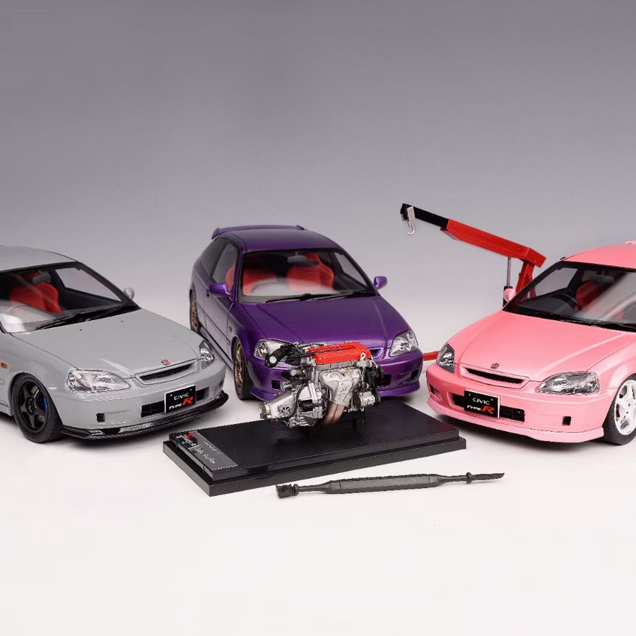 新品定 MH 1:18 本田思域Civic Type R EK9 合金全开 汽车模型 - 图0