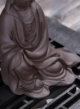 紫砂观音新中式风禅意茶宠摆件