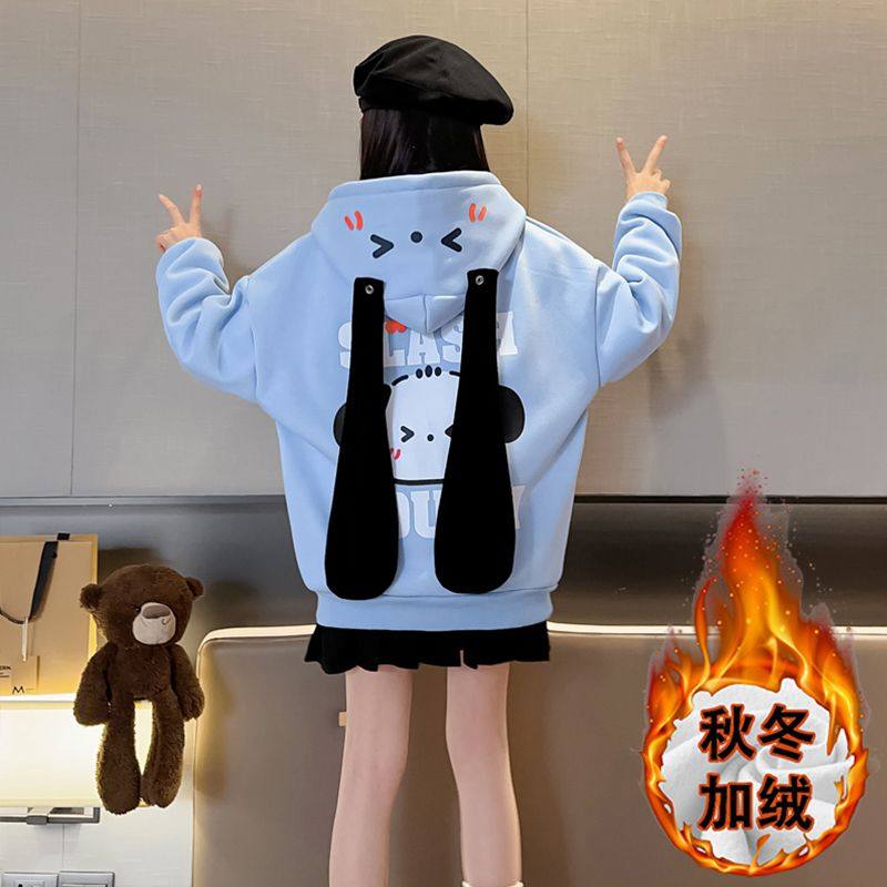 女大童卡通可爱风帕恰狗2025新款秋冬加绒加厚洋气连帽卫衣外套,淘宝优惠券,粉丝福利购,淘宝优惠卷