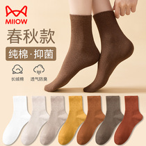 Cat Human Socks Female Midbarrel Socks Autumn winter 2023 New products pure cotton yarn thread Sport without bone lady socks Spring and autumn