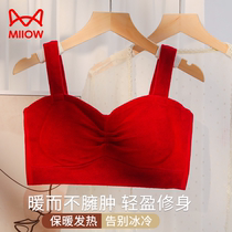 Cat person lingerie female gather small breasted autumn winter display large collection of auxiliary milk anti-sagging new red warm vest bra hood