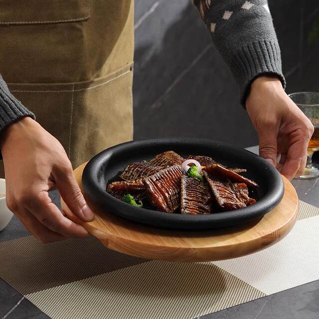 Commercial teppanyaki plate thickened and deepened cast iron grill pan