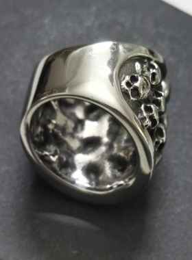 暗黑元素男士钛钢朋克不掉色戒指