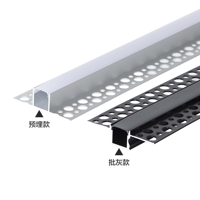 led线型灯预埋花边嵌入式线条灯黑色批灰线形灯带吊顶铝合金灯槽 - 图3