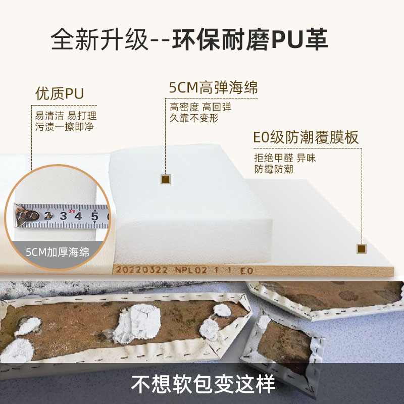 定做榻榻米软包墙围床围床头板靠背靠垫自粘儿童防撞墙贴卧室软包 - 图2