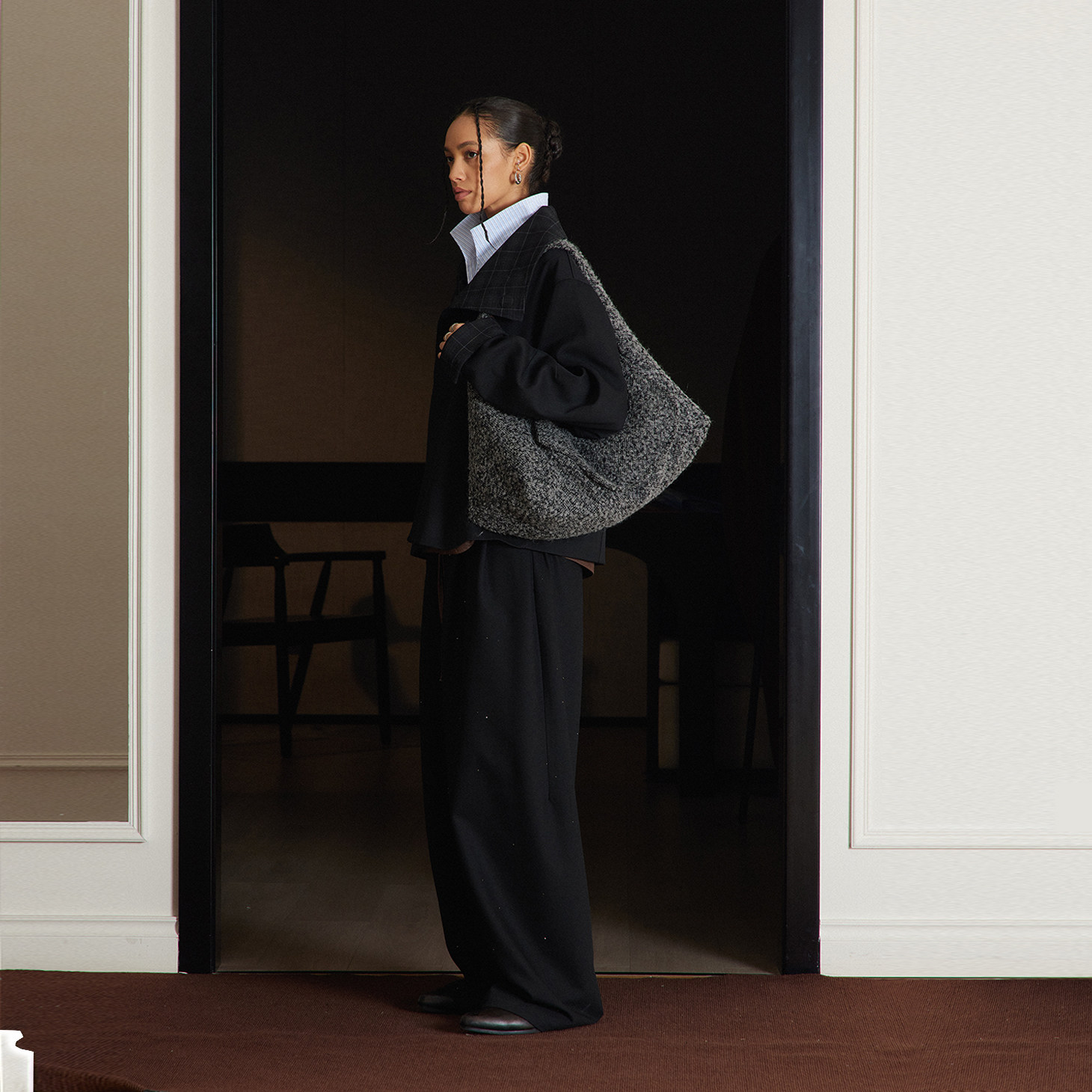 SoleMass Wool Crossbody Bag 羊毛肌理单肩极简通勤百搭斜跨包包,淘宝优惠券,粉丝福利购,淘宝优惠卷