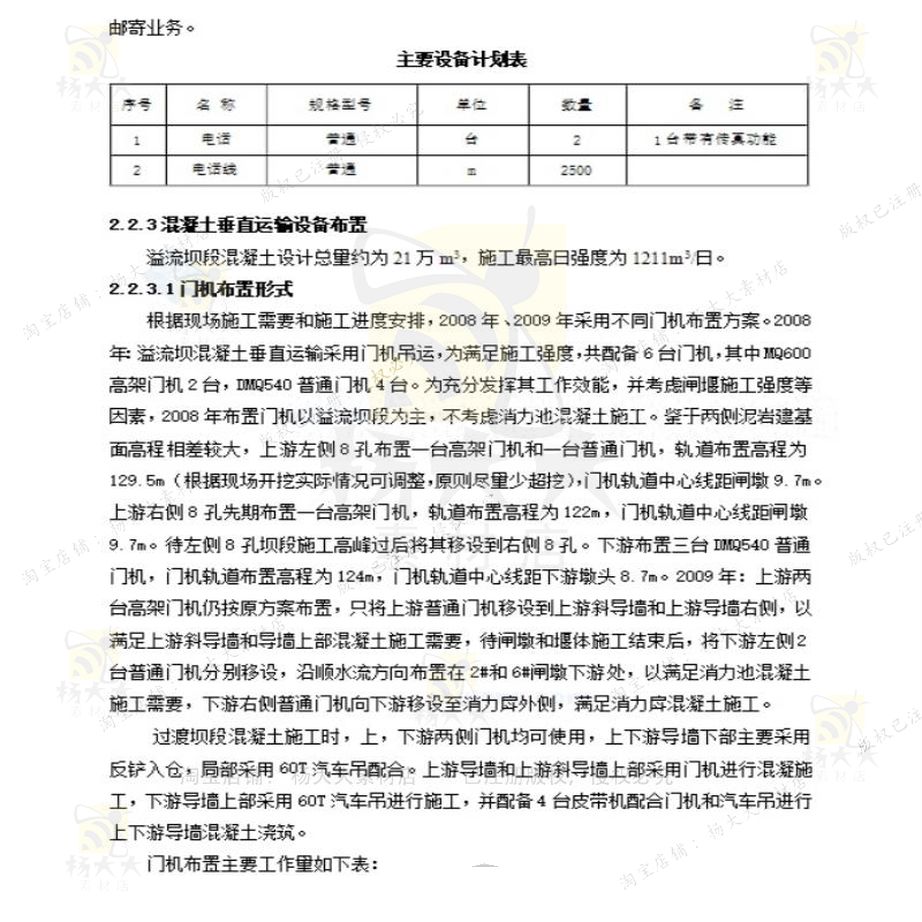 吉林水库施组 方案水库word文档可编辑资料参考word模板文档 - 图3
