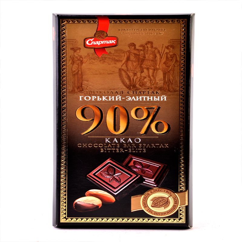 新品进口俄罗斯斯巴达克品牌纯可可脂礼盒醇香苦56%72%90%巧克力-图3