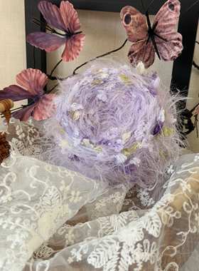 兔子手混线 莫奈睡莲 手工钩织包包帽子发圈编织diy毛线特色纱线