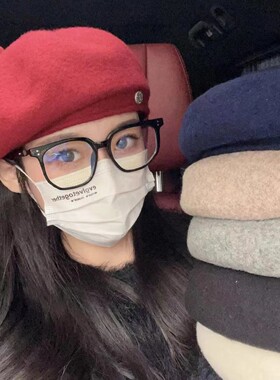 贝雷帽逛街优雅女性秋冬