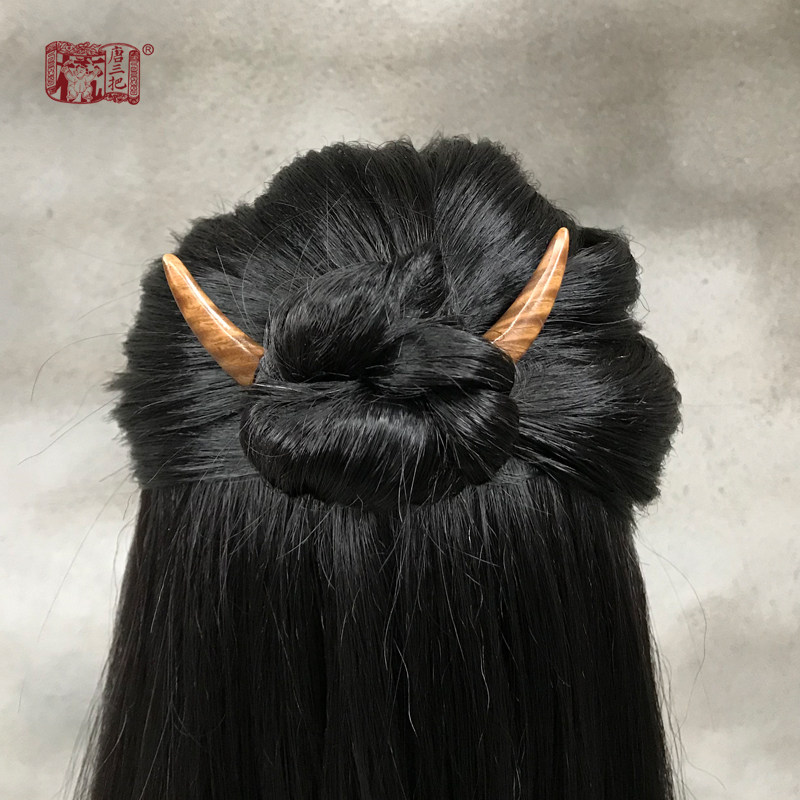 唐三把手工绿檀木半月华发簪古风配饰汉服发饰儿童长短发盘发簪子,淘宝优惠券,粉丝福利购,淘宝优惠卷