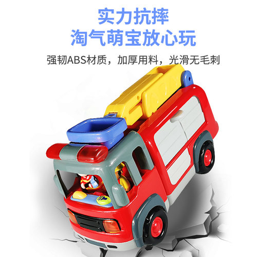 KDT儿童玩具消防车男孩大号升降云梯119救援工程宝宝小汽车2-6岁 - 图2