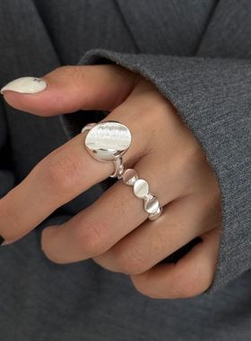 韩版丝质感拉丝大咖啡豆戒指