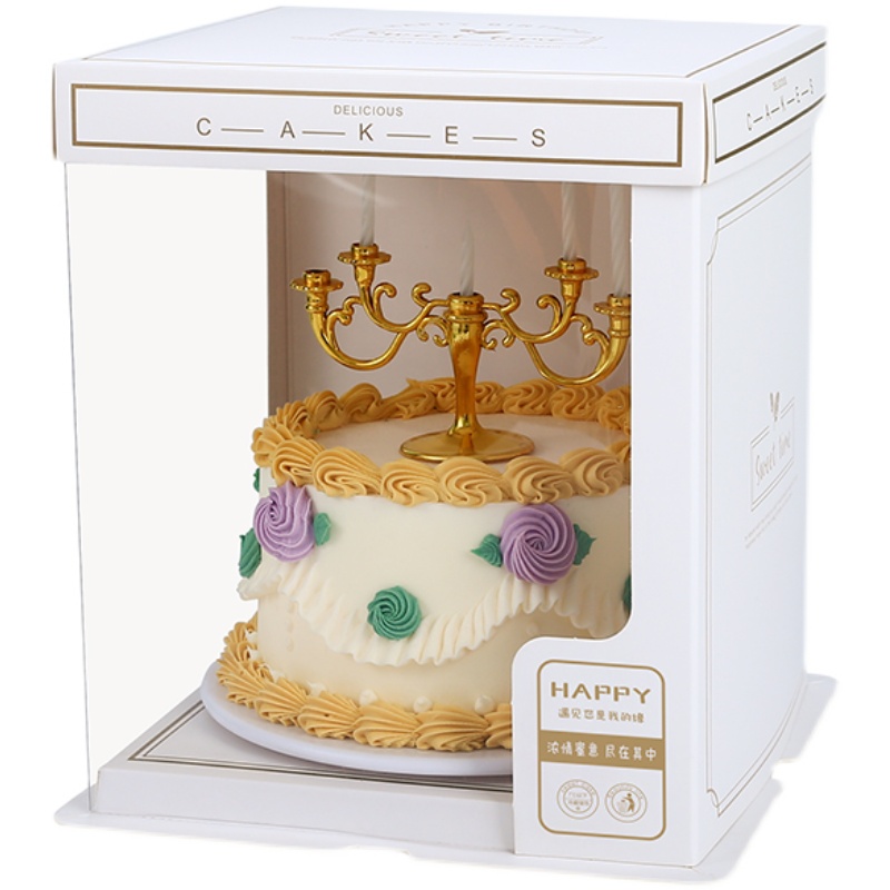 透明蛋糕盒4寸6寸8寸10寸12寸单双层加高烘焙生日蛋糕盒子包装盒 - 图3