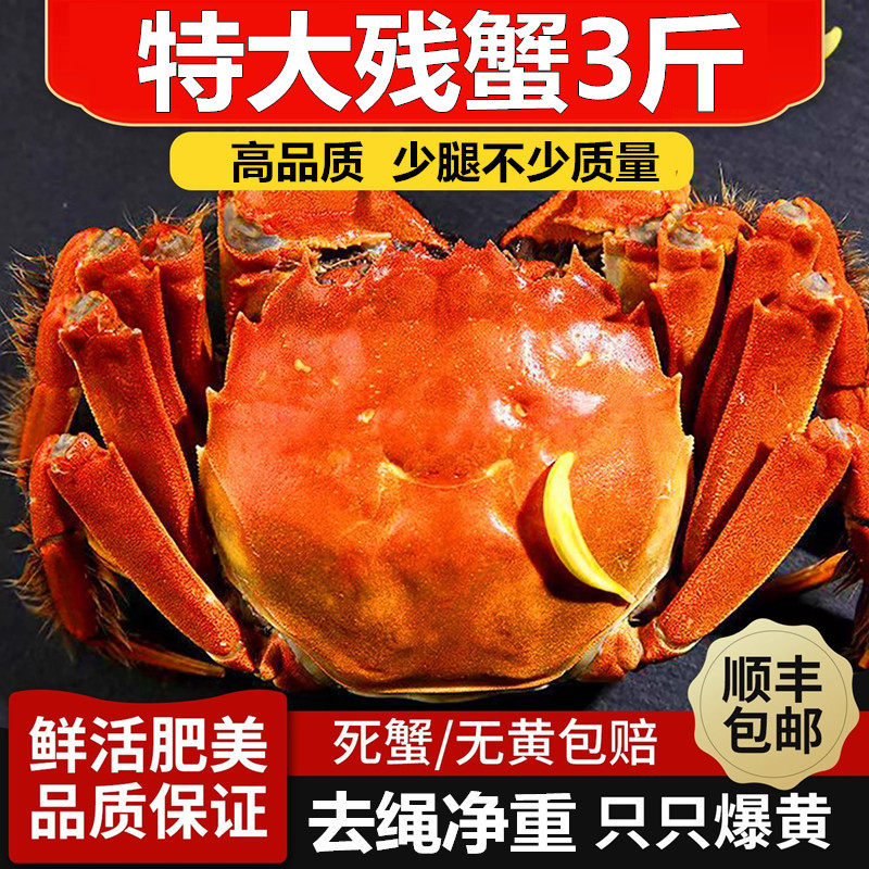 【去绳净重】江苏精品缺腿特大残蟹固城湖大闸蟹鲜活现货公母螃蟹,淘宝优惠券,粉丝福利购,淘宝优惠卷