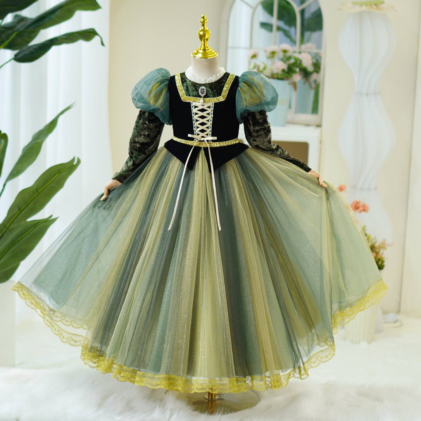 女童公主裙礼服儿童装洋气长裙圣诞节幼儿园演出服钢琴主持人高端,淘宝优惠券,粉丝福利购,淘宝优惠卷